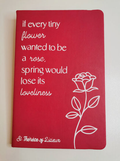St. Thérèse of Lisieux - Flower Quote | A5 Notebook | Personalisation Available | Multiple Colour Options|
