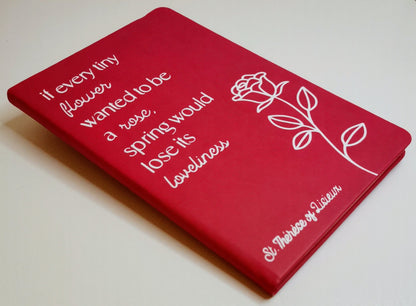 St. Thérèse of Lisieux - Flower Quote | A5 Notebook | Personalisation Available | Multiple Colour Options|