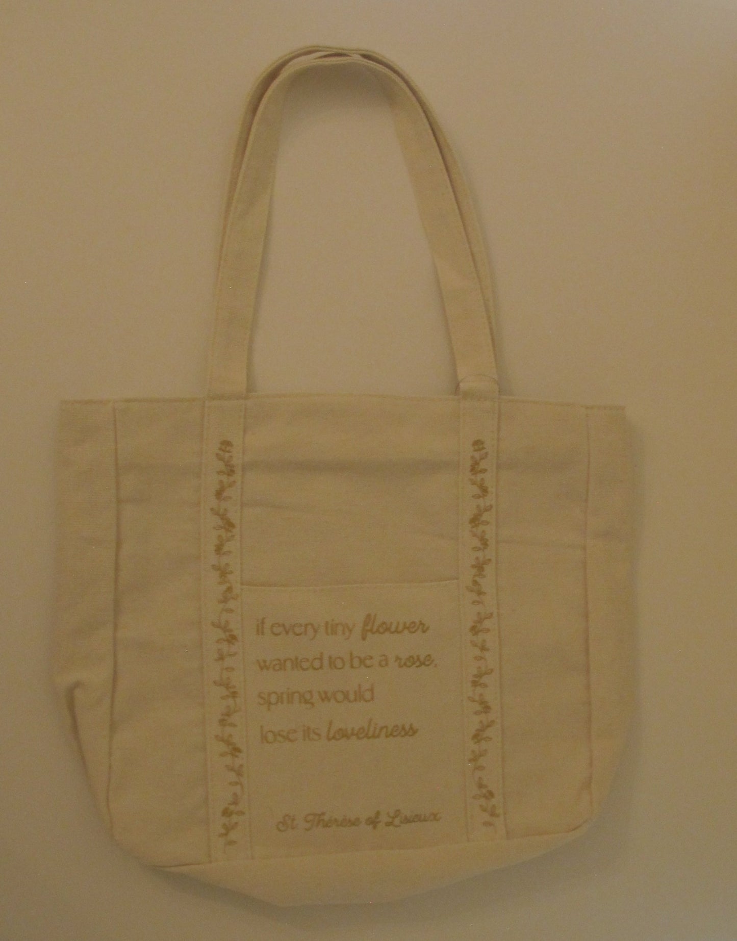 St Therese of Lisieux Zipper Tote Bag | Durable, Faith-Inspired Bags for Work, School, & Shopping