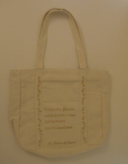 St Therese of Lisieux Zipper Tote Bag | Durable, Faith-Inspired Bags for Work, School, & Shopping