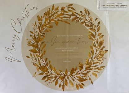 Christmas Scripture Placemats | Disposable A3 Paper Sets of 6 or 8 | Festive and Inspirational