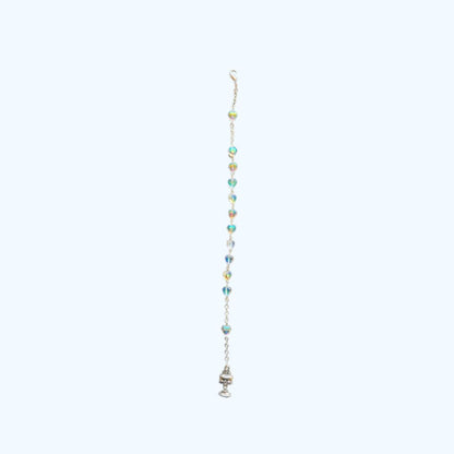 First Holy Communion Rosary Bracelet – Heart Beads & Silver Chalice