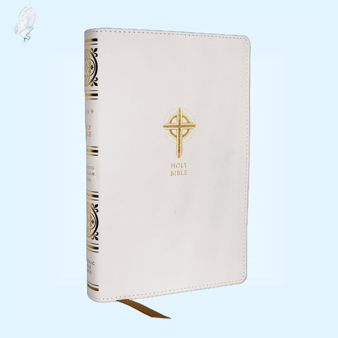 NRSVCE Catholic Bible | Sacraments of Initiation Edition | White Imitation Leather