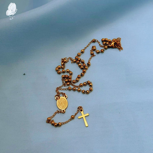 Portugal Drop: Rosary Necklace – Gold Plated with Miraculous Medal