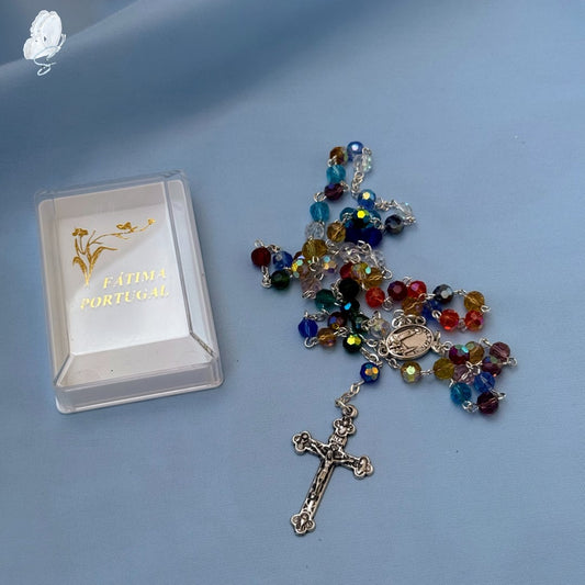 Portugal Drop: Fatima Rosary with Colourful Crystal Beads