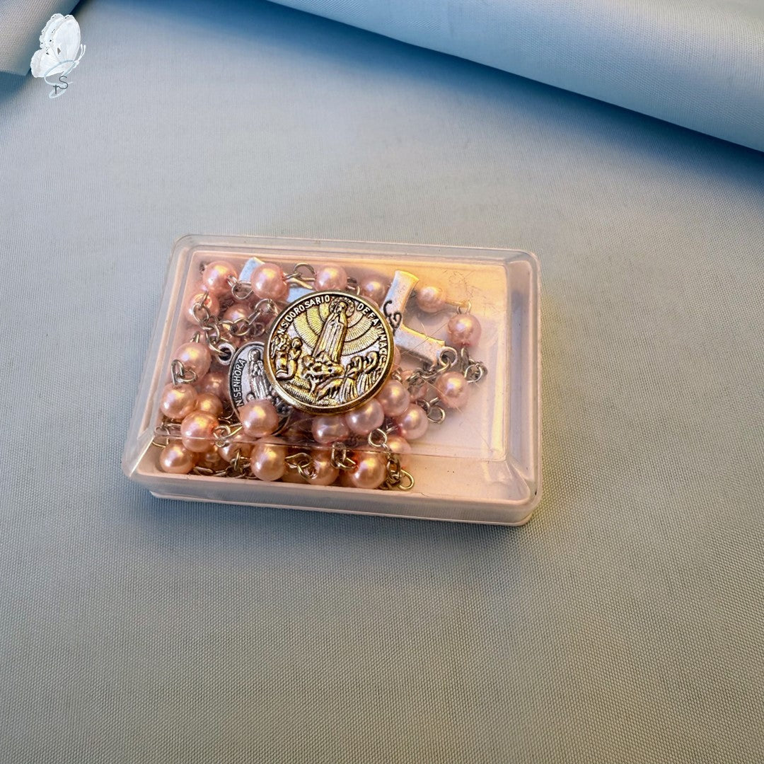 Portugal Drop: Fatima Rosary with Pale Pink Beads