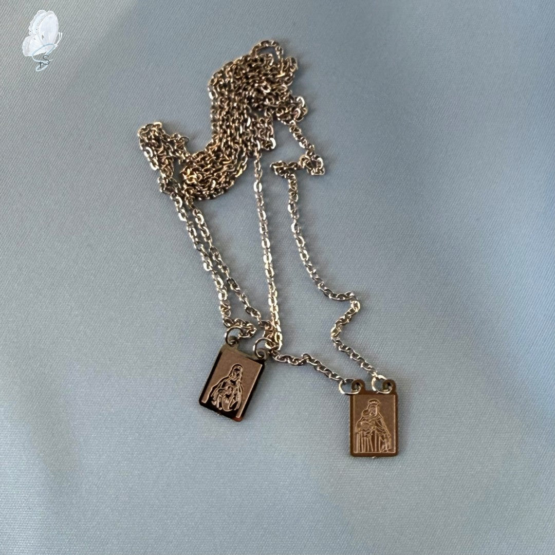 Portugal Drop: Stainless Steel Scapular Necklace