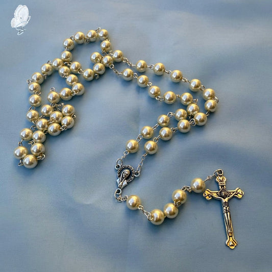 White Rosary with Classic Beads