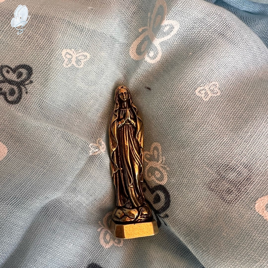 Vintage Brass Mary Statue