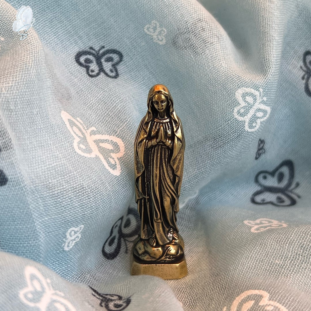 Vintage Brass Mary Statue