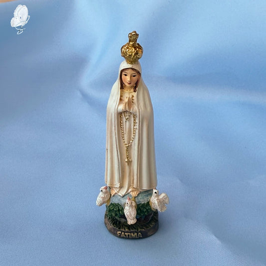 Portugal Drop: Our Lady of Fatima Statue – Coloured with Crown and Doves