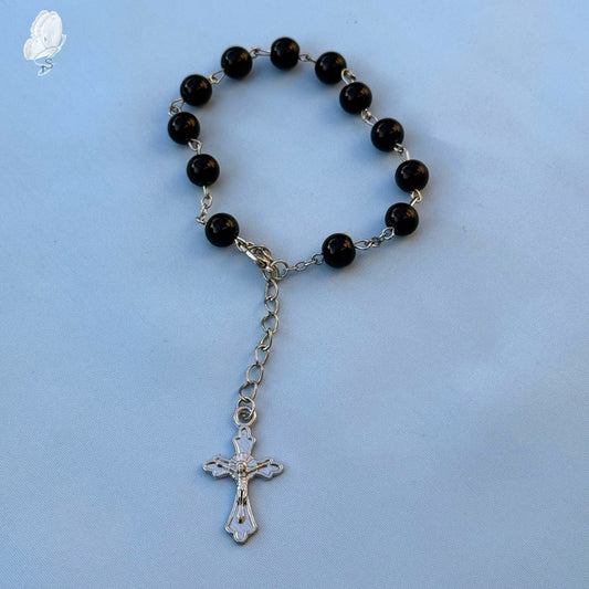 Car Rosary with Black Beads