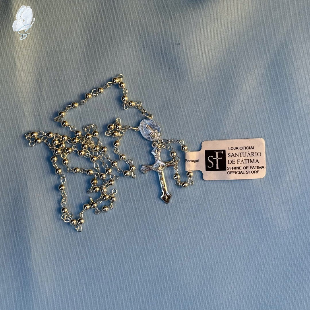 Portugal Drop: Silver Fatima Rosary with Fatima Sand