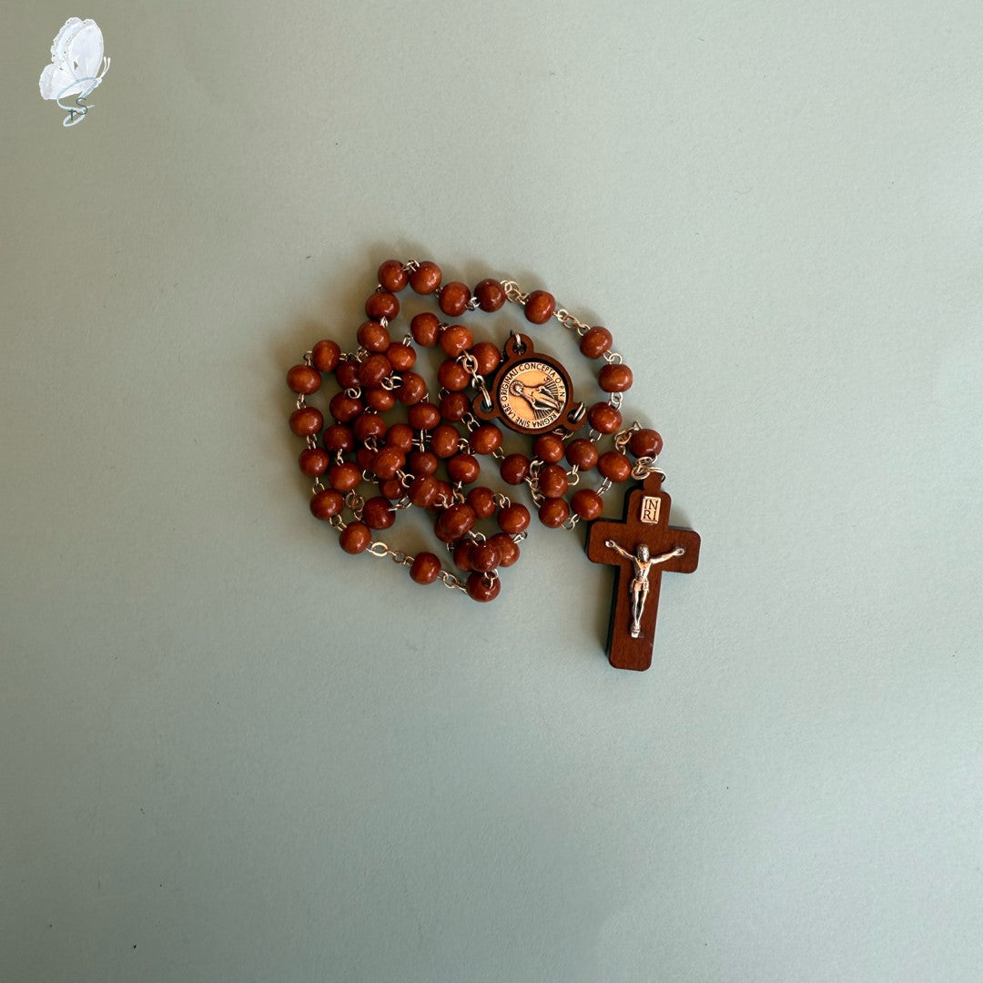 Traditional Wooden Rosary with Our Lady of the Immaculate Conception