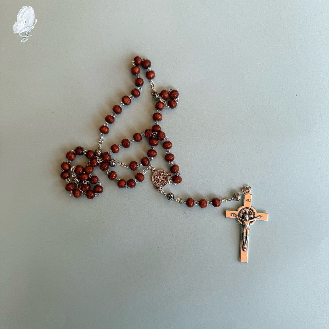 Wooden St Benedict Rosary