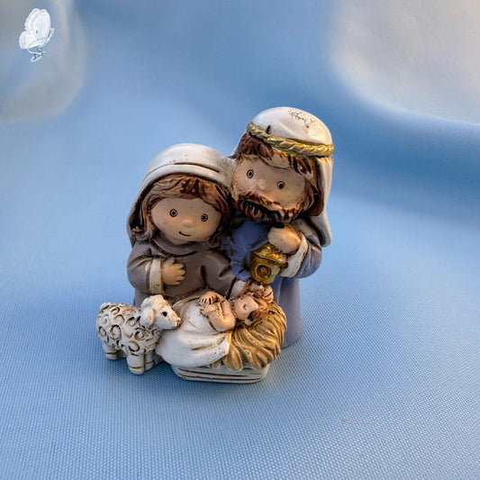 Portugal Drop: Holy Family Nativity Resin Figure with Lantern