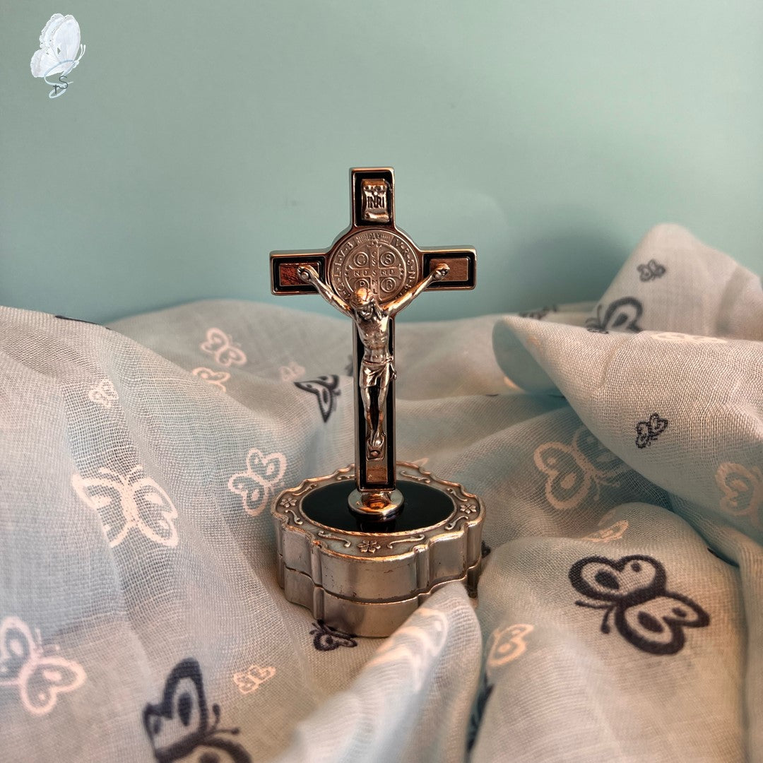 St Benedict Standing Crucifix and Rosary Set