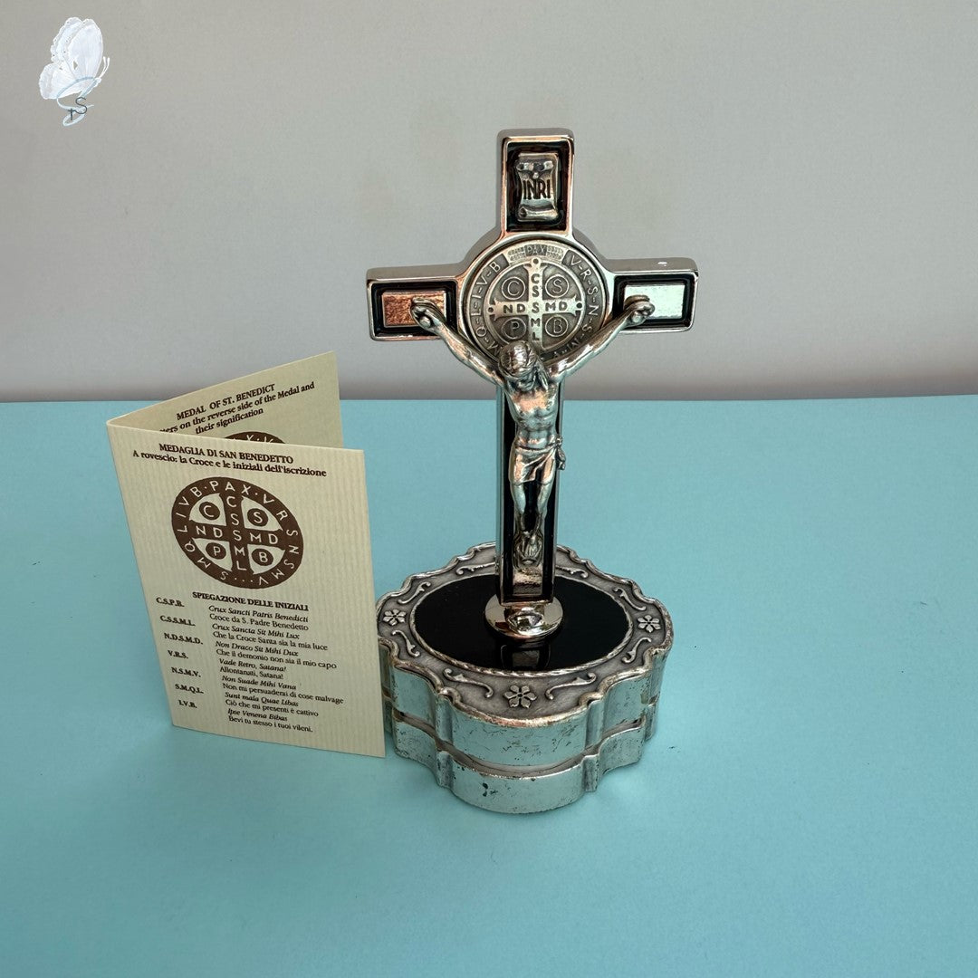 St Benedict Standing Crucifix and Rosary Set
