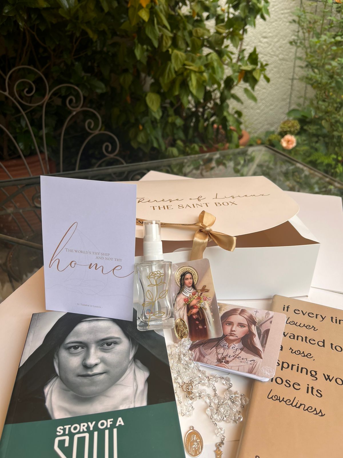SAINT BOX: Thérèse's Treasures Gift Box |  Large St Thérèse of Lisieux Gift Box | Confirmation Gift Set