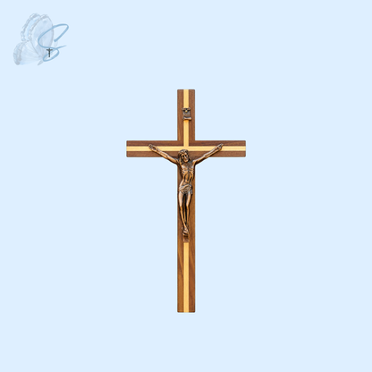 Wooden Crucifix with Bronze-Toned Corpus