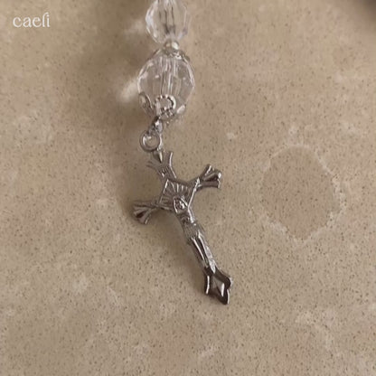 Blue Glass Bead Rosary | Caeli Studios Handcrafted Rosary