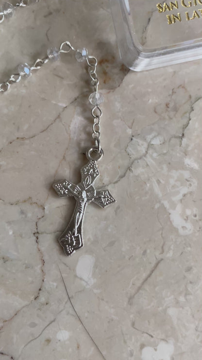 Rome Drop: Clear Rosary Necklace | St John Lateran | San Giovanni Laterano