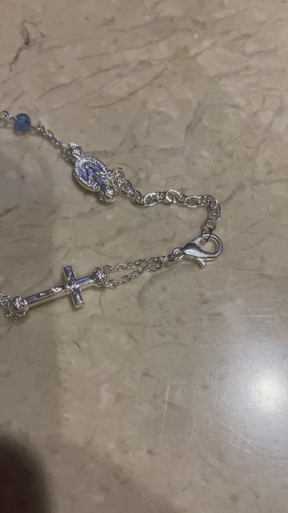 Rome Drop: Blue Mini Rosary Bracelet | Decade Rosary