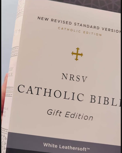 White NRSV Catholic Bible (Imitation Leather)
