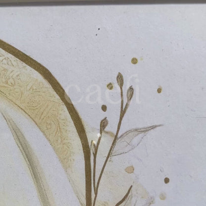 Theotokos Wall Art (White and Gold) | Virgin Mary and Baby Jesus | Marian Devotion | A4 Gilded Wall Art