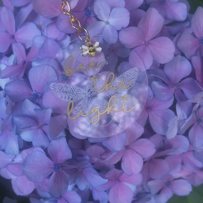 Busy Bee Collection | Bee the Light Acrylic Key Ring | Christian Acrylic Keychain