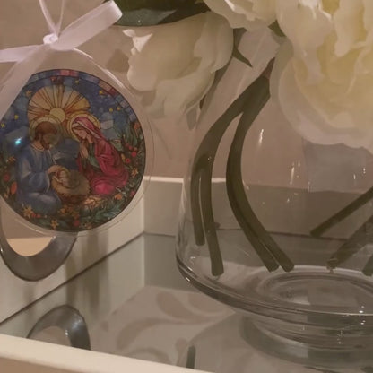 Stained Glass Nativity Christmas Baubles | Unique Christmas Ornaments