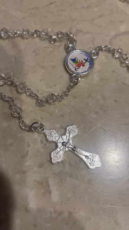 Rome Drop: Clear Mini Pocket Rosary | Jubilee Year Rosary Mini